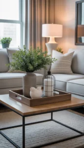 Use trays to organize decor