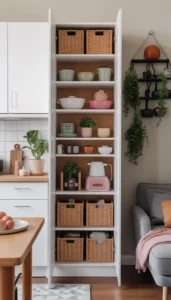 Use vertical cabinet organizers