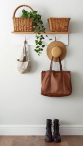 Use wall hooks and rails