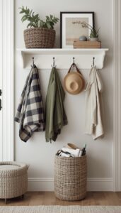 Use wall hooks and rails