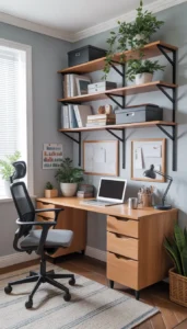 Use wall mounted shelving