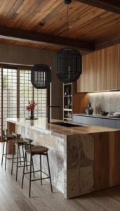 Use wood or stone materials