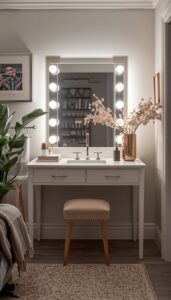 Vanity Table With Mirror and Lighting Combo