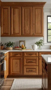 Warm Wood Cabinets for Natural Style