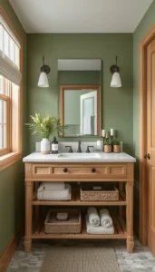 Wood Accents That Warm Up Sage Green