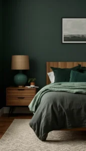 Wood and Dark Green for Natural Warmth