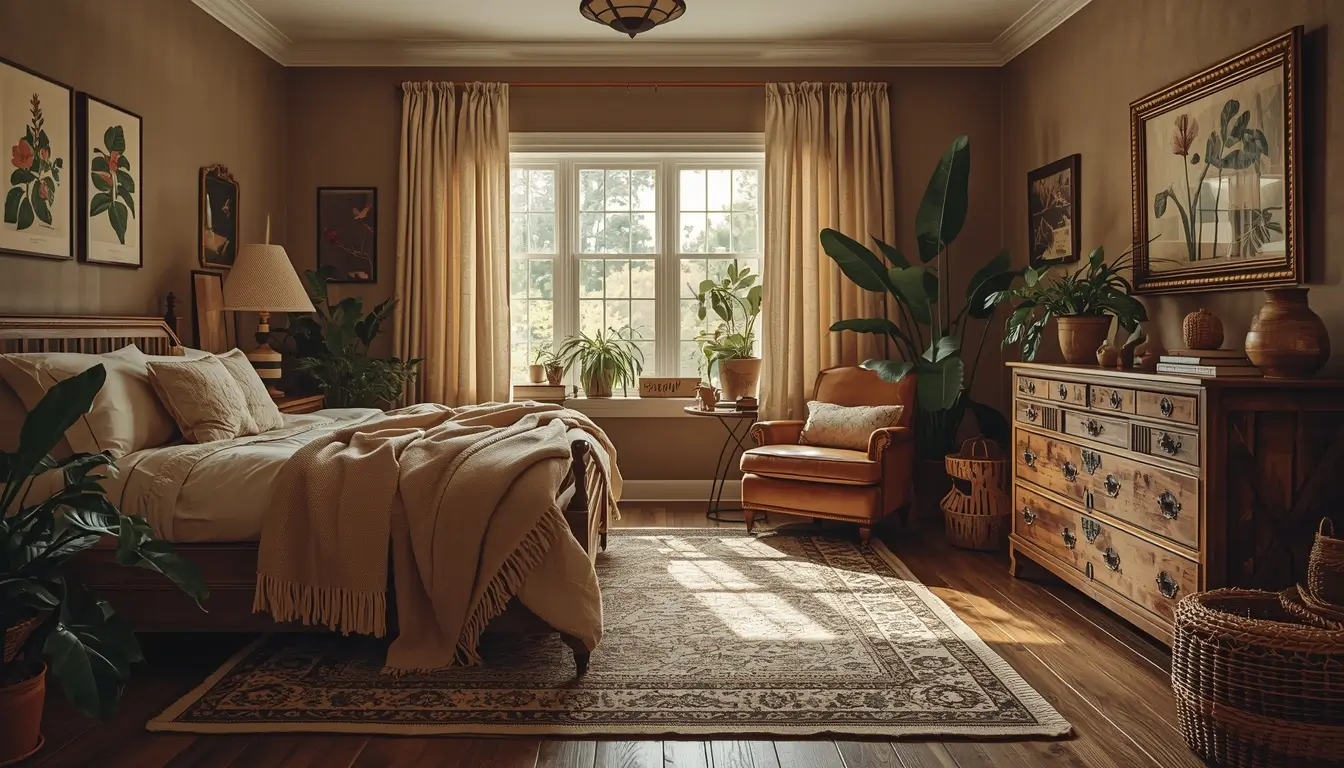 Earthy Vintage Bedroom