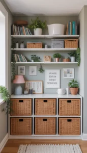 Install floating shelves