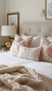 Add Floral or Bunny Cushions