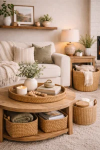 Add decorative baskets