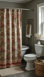 Add fabric shower curtains