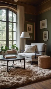 Add plush rugs under seating