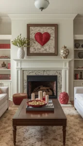 Balance mantel decor with furniture