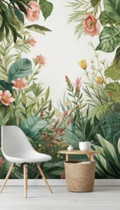 Botanical Mural Wallpaper for Immersive Design