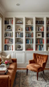 Built In Shelving for Books and Decor