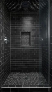 Dark Shower Tile for Bold Contrast