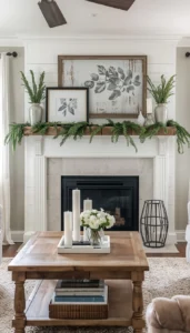 Decorate mantels with simple layers