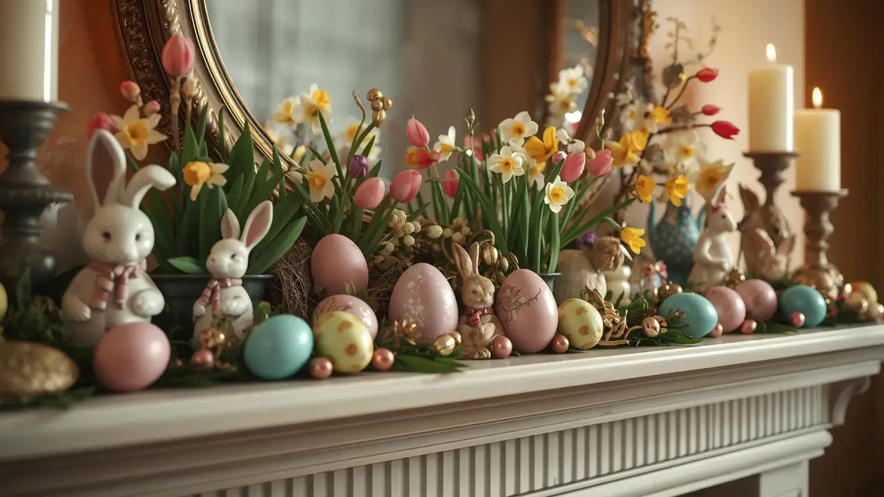 Easter Mantel Decor