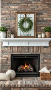 Farmhouse Style Summer Mantel Decor