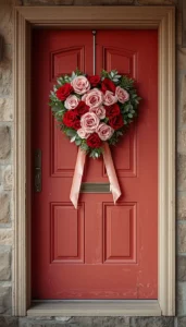 Floral Valentine Door Decorations for a Romantic Touch