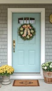 Floral Wreaths and Door Decor for a Fresh Entrance