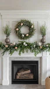 Floral and Greenery Mantel Arrangements