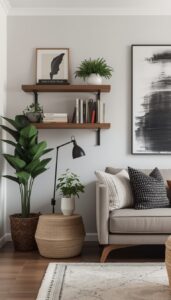 Install floating shelves