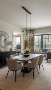Install pendant lights over dining tables
