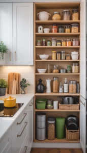 Keep heavy items on lower shelves