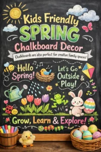 Kids Friendly Spring Chalkboard Decor