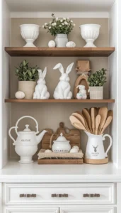 Kitchen and Shelf Farmhouse Easter Styling