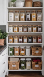 Label shelves and jars
