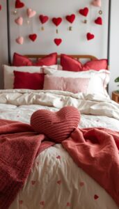 Layer bedding with romantic colors
