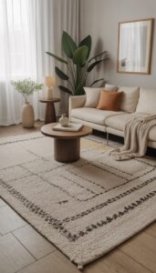 Match rugs to furniture scale