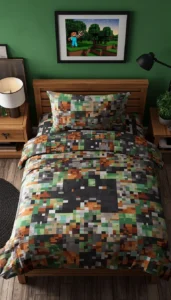 Minecraft Bedding and Textile Styling