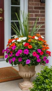 Mix Colorful Blooms with Greenery