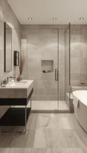 Neutral Large Format Tile for Spacious Feel