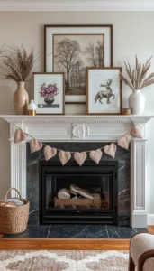Neutral Valentine Mantel Decor for Timeless Style