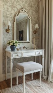 Pair with upholstered stools