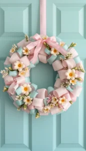 Pastel Ribbon Wreaths for Soft Seasonal Beauty