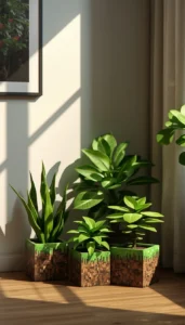 Place Plants in Square Planters