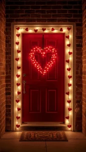 Place lights around the door frame