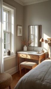 Place vanity near windows