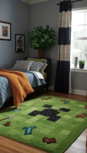 Position rugs in play areas