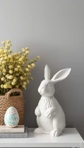 Sculptural Bunny and Egg Decor for Artistic Appeal