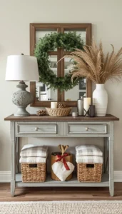 Style a console table with soft accents
