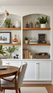 Style open shelves neatly