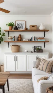 Style shelves with balance