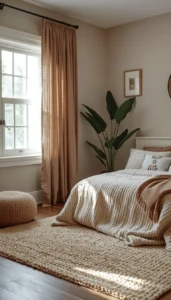 Textured Rugs and Curtains for Warmth