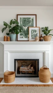 Tropical Inspired Mantel Styling